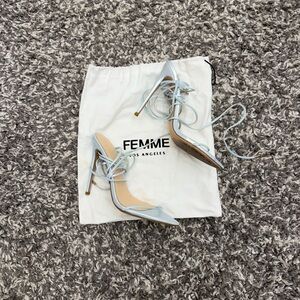 Femme LA barely there lace up heel